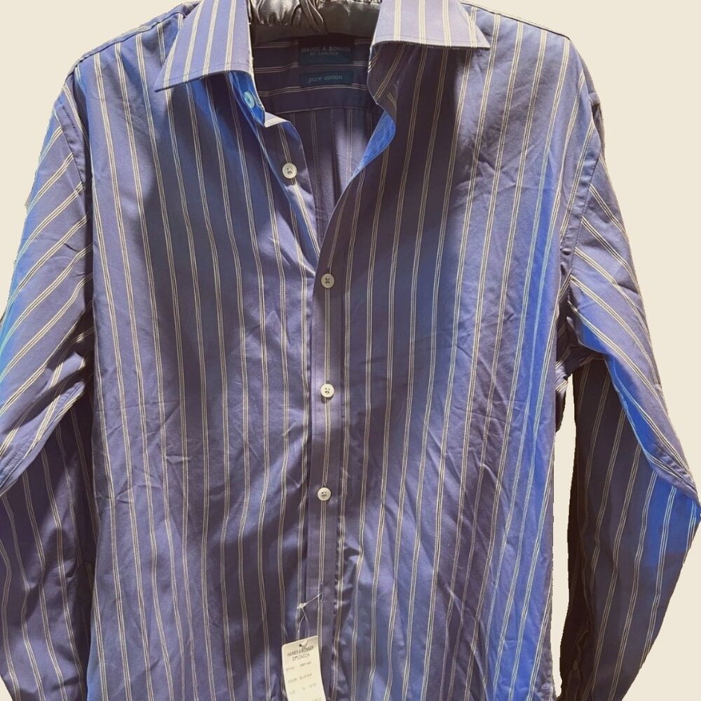 Haines & Bonner Pure Cotton Oxford Dress Shirt Size 15 inch 32/33 NEW NWT